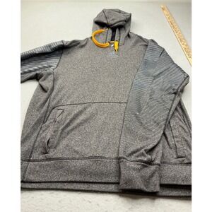 Adidas Climawarm Hoodie Gray Textured Sleeve Thumbhole Mens XL Athletic Pullover